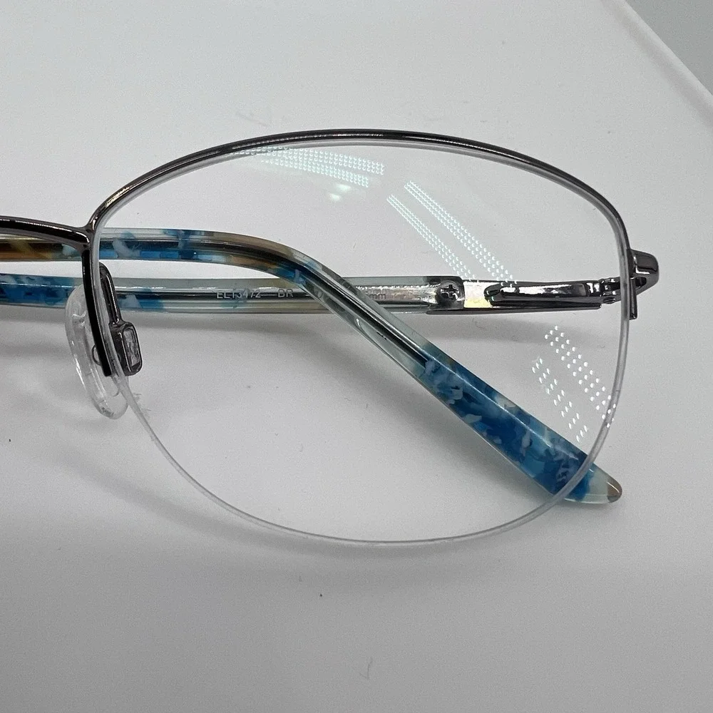 Elle Eyeglasses, Frames Only, EL 13472 BR, 52-17-135, Metal/Plastic, Copper/Blue